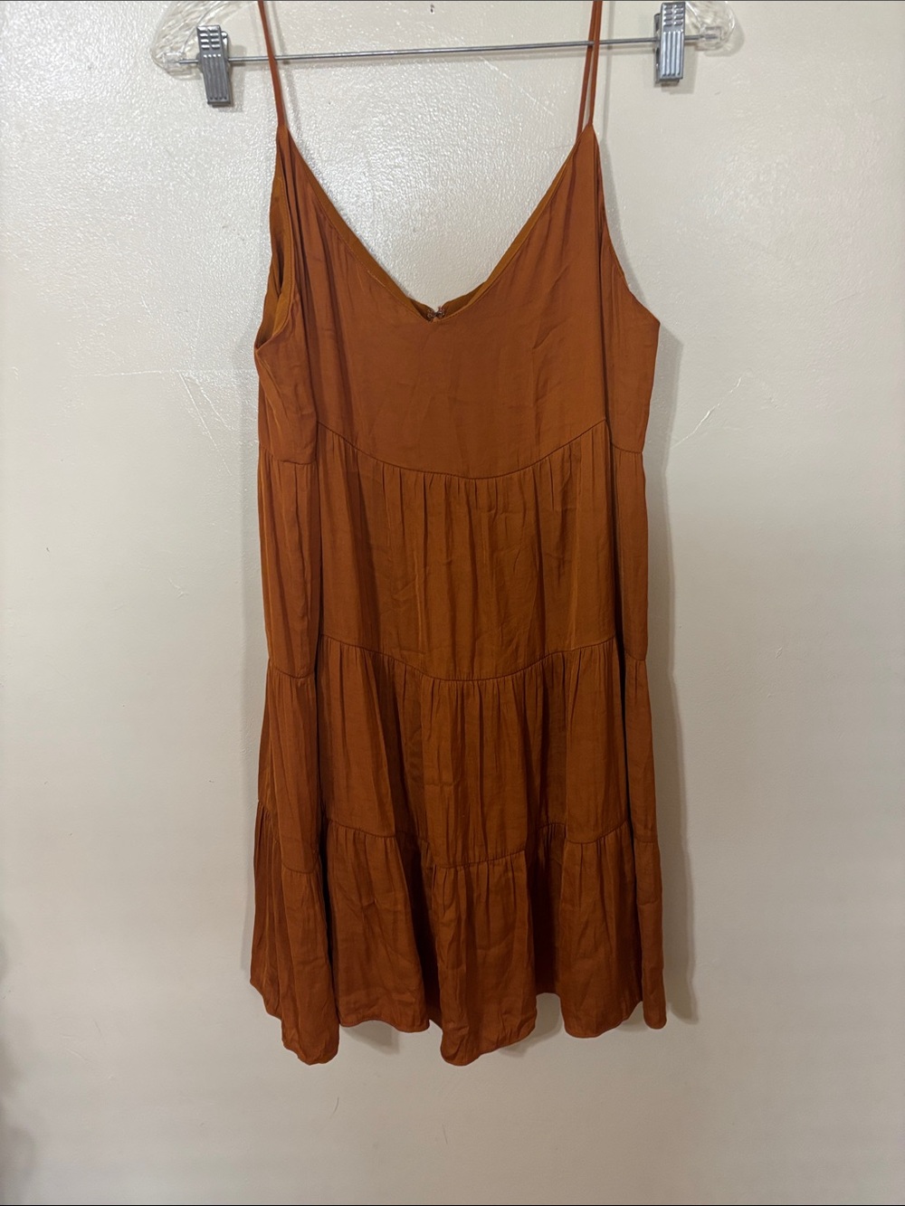 Naked Zebra Rust-Tone Tiered Mini Dress